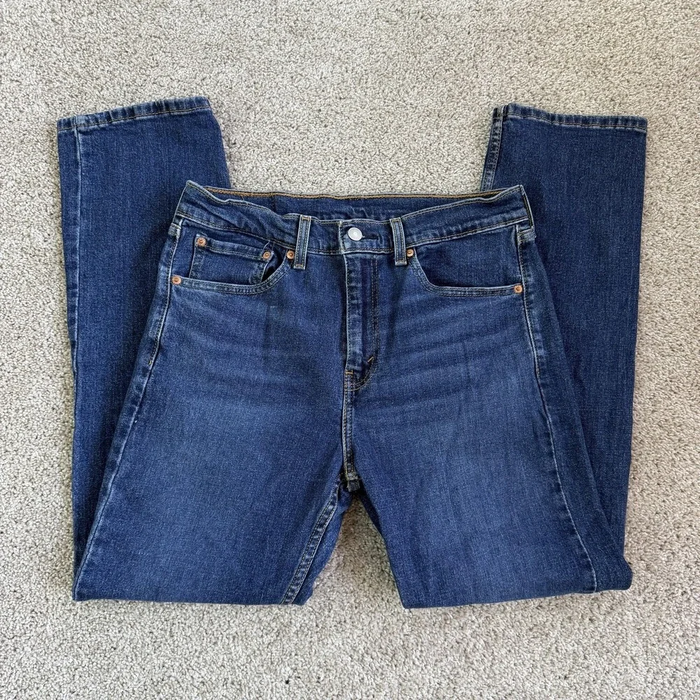 Levis 505 Jeans Mens 32x30 Medium Wash Blue Denim Regular Straight Casual